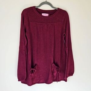 Eastside Westside Dark Pink Sweater Tunic Mini Dress - Large